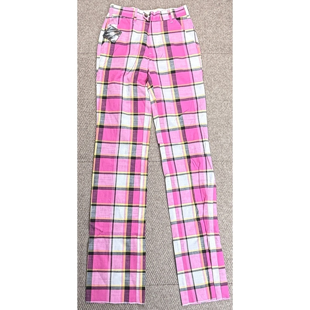 Loudmouth Plaid Strawberry Shake-Y Men's Rough Hem Golf Pants Size 26xUF